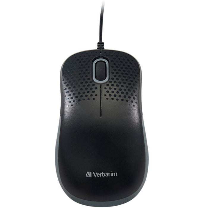Verbatim Silent Corded Optical Mouse, Black