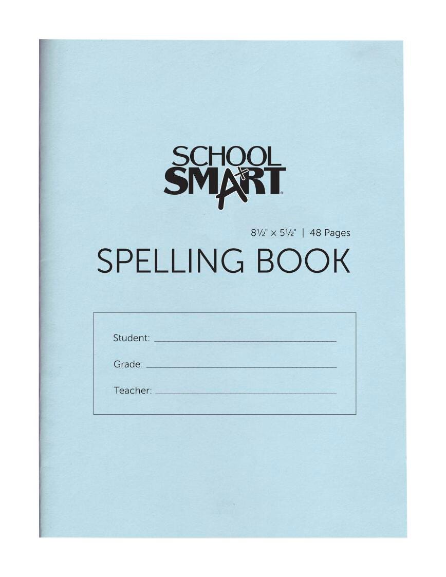 School Smart Spelling Blank Book, 5-1/2 x 8-1/2 Inches, 48 Pages, Pack of 24 085472