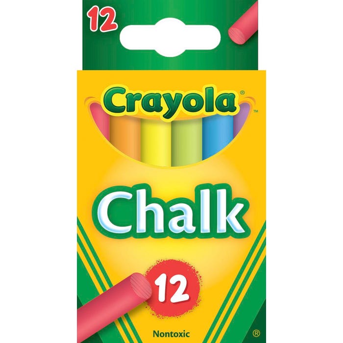 Crayola Children's Chalk, Assorted Colors, Pack of 12