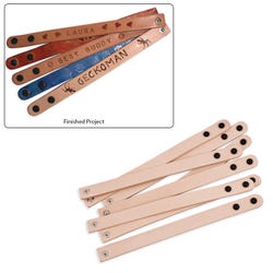 ReaLeather Narrow Leather Wristbands, Assorted, Set of 8