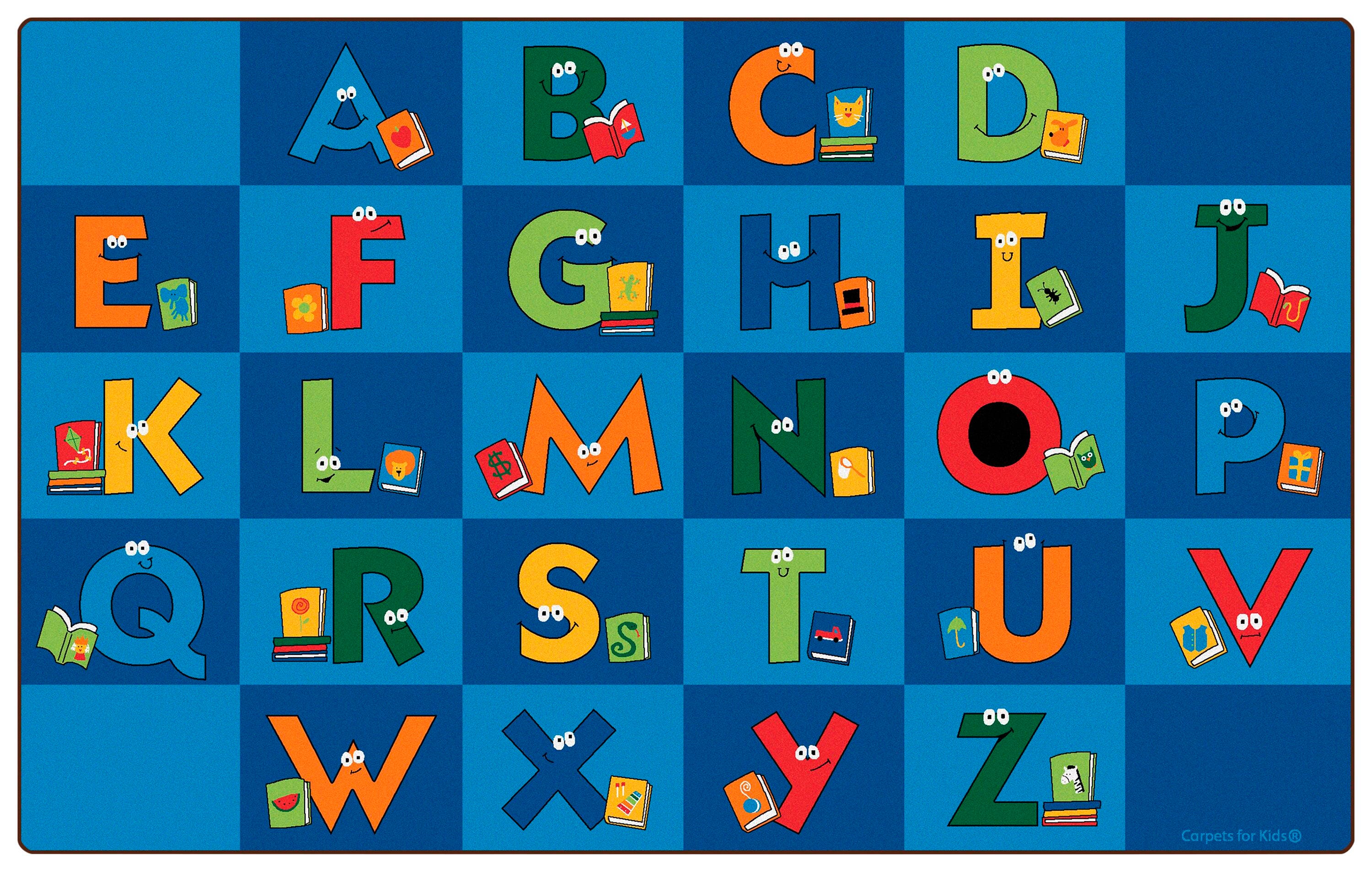 Carpets for Kids Premium Reading Letters Library Carpet, Rectangle 4002324