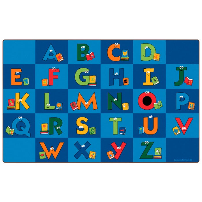 Carpets for Kids Premium Reading Letters Library Carpet, Rectangle