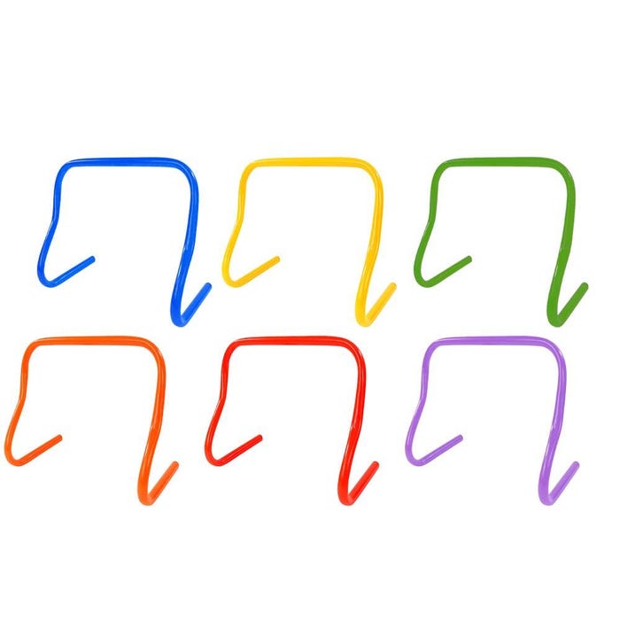 Sportime ComeBack Hurdles, 12 Inches, Assorted Colors, Set of 6