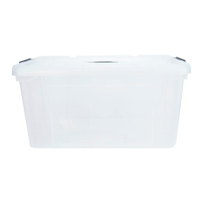 SpaceExpert XL Jumbo Storage Bin with Lid, 74 Quart, Clear