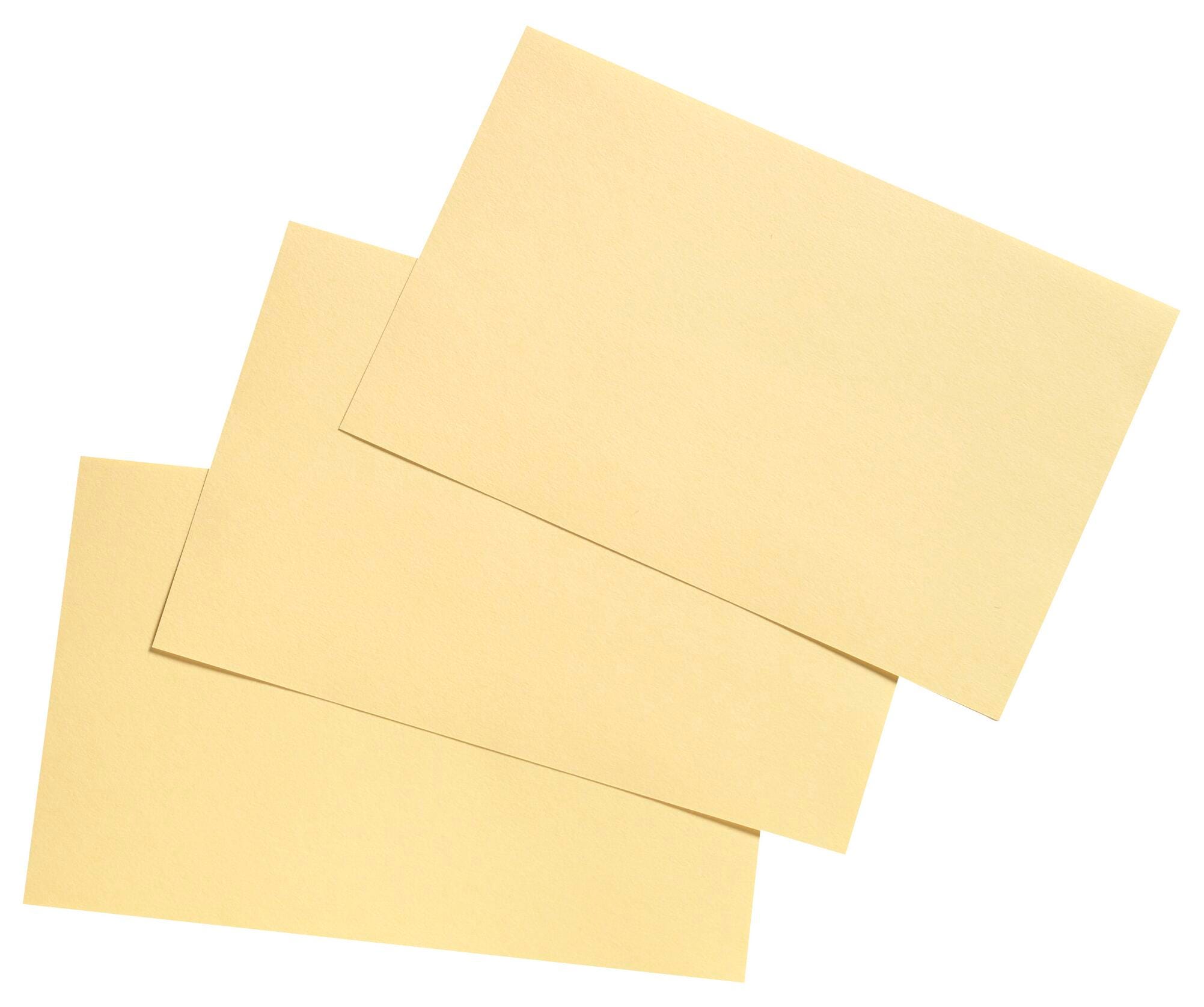 School Smart Unruled Index Cards, 5 x 8 Inches, Canary, Pack of 100 088709