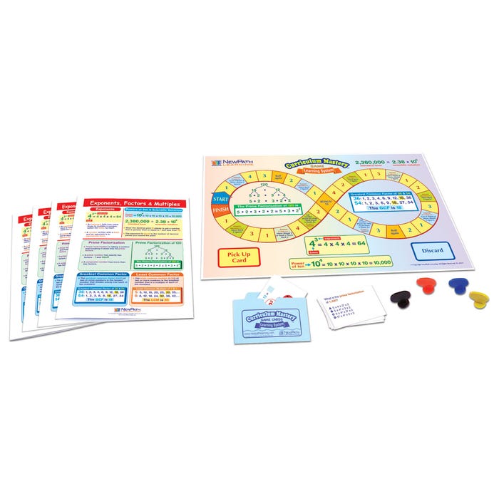 NewPath Learning Exponents, Factors and Multiples Learning Center Game, Grade 6 to 9
