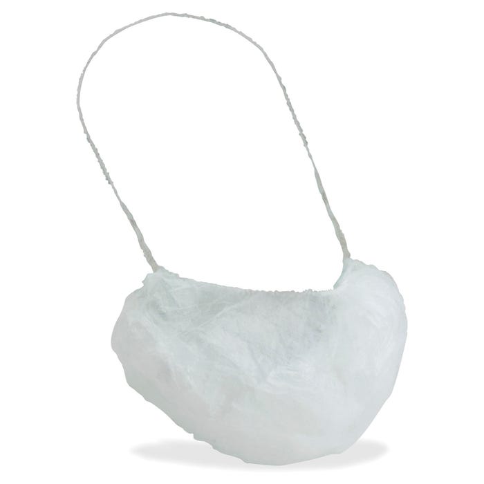 Genuine Joe Beard Cap, White, Pack of 100
