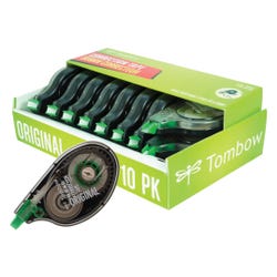 Tombow Original Mono Single Line Correction Tape, 1/6 Inches x 32.8 Feet, White, Pack of 10, Item Number 2106252