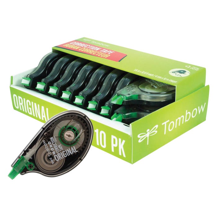 Tombow Original Mono Single Line Correction Tape, 1/6 Inches x 32.8 Feet, White, Pack of 10