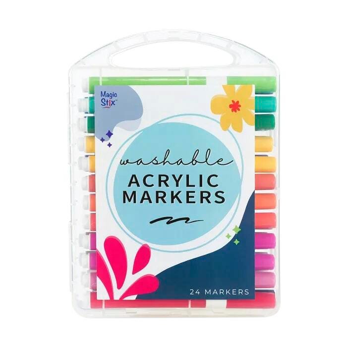 The Pencil Grip Inc Magic Stix Washable Acrylic Markers, Pack of 24