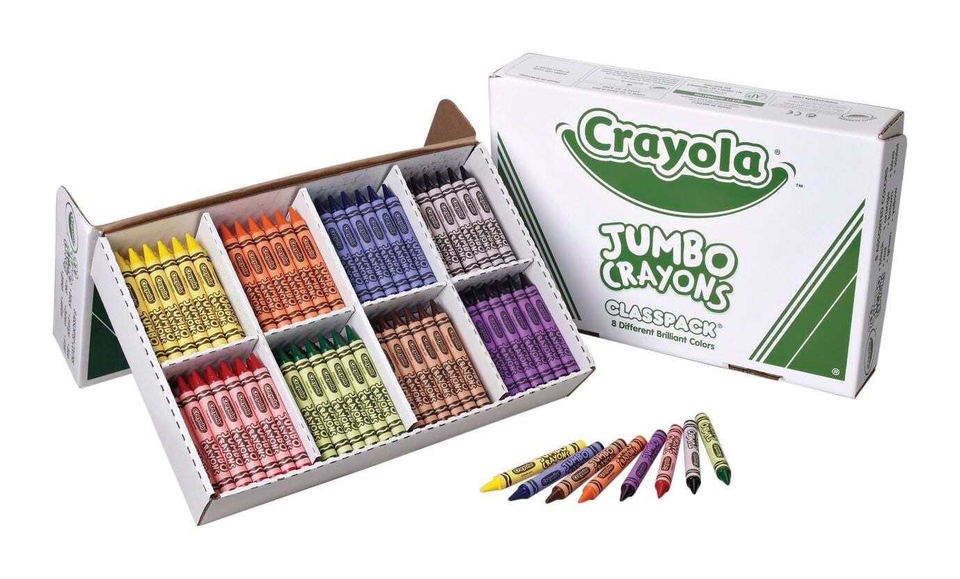 Crayola Jumbo Crayons Classpack, Assorted Colors, Set of 200 008721