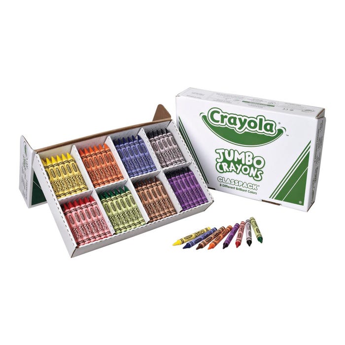 Crayola Jumbo Crayons Classpack, Assorted Colors, Set of 200