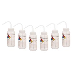 Eisco Labs 6PK Distilled Water Wash Bottle, 500ml, Wide Mouth, LDPE, Item Number 2040020