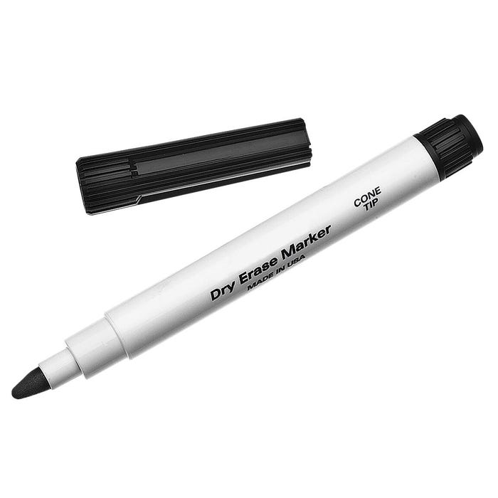 Nasco Cone-Point Dry-Erase Markers, Black, Set of 30
