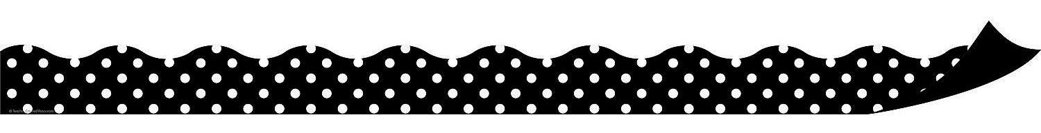 Teacher Created Resources Magnetic Border, Black Polka Dots 1-1/2 x 24 Inches, 12 Strips 1498868