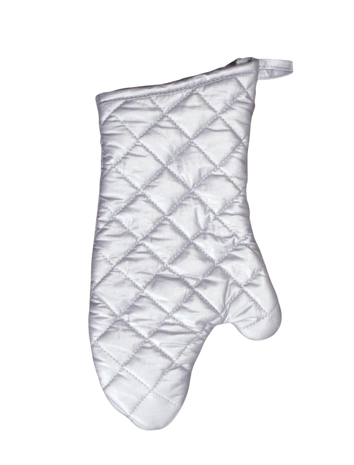 Silicone Oven Mitts, Silver, 13 inches, Set of 2