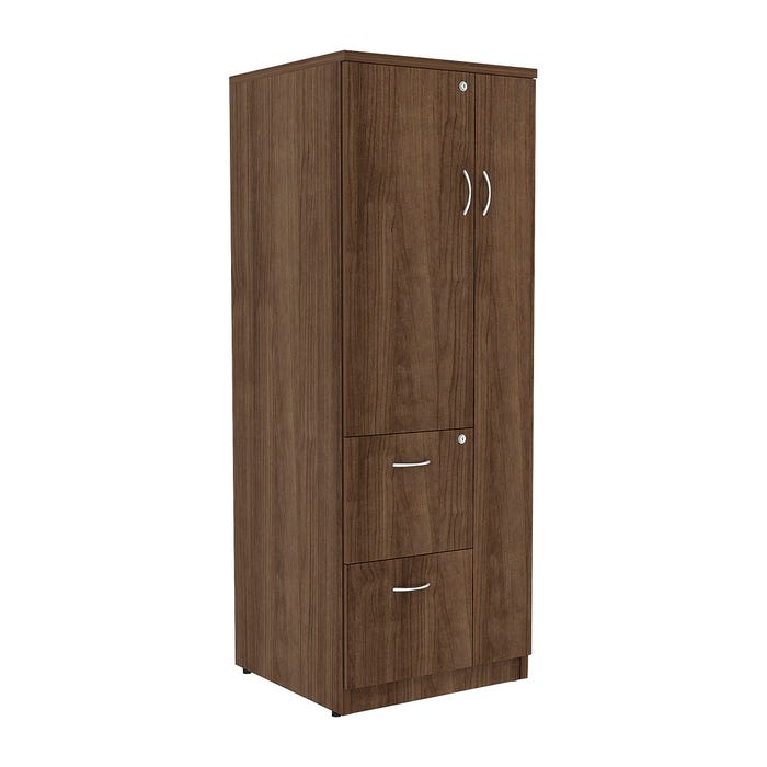 Lorell Essentials Laminate Storage Cabinet, 23-5/8 x 23-5/8 x 65-5/8 Inches, Walnut