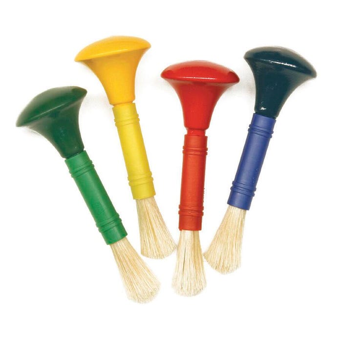 Creativity Street Knob Brushes, Round Type, Easy Grip Handle, Pack of 4