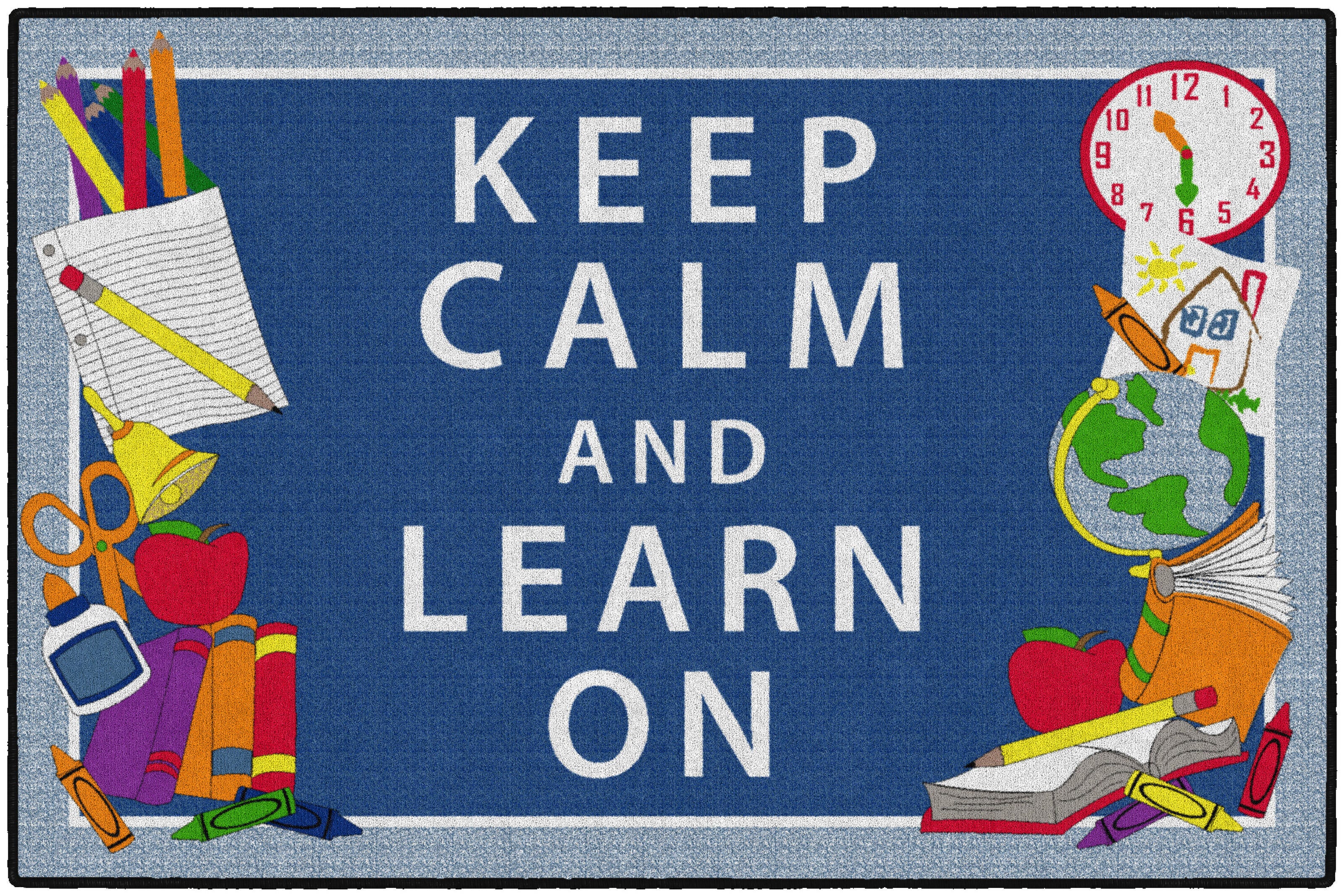 Flagship Carpets Keep Calm And Learn On Carpet, Rectangle 4002481