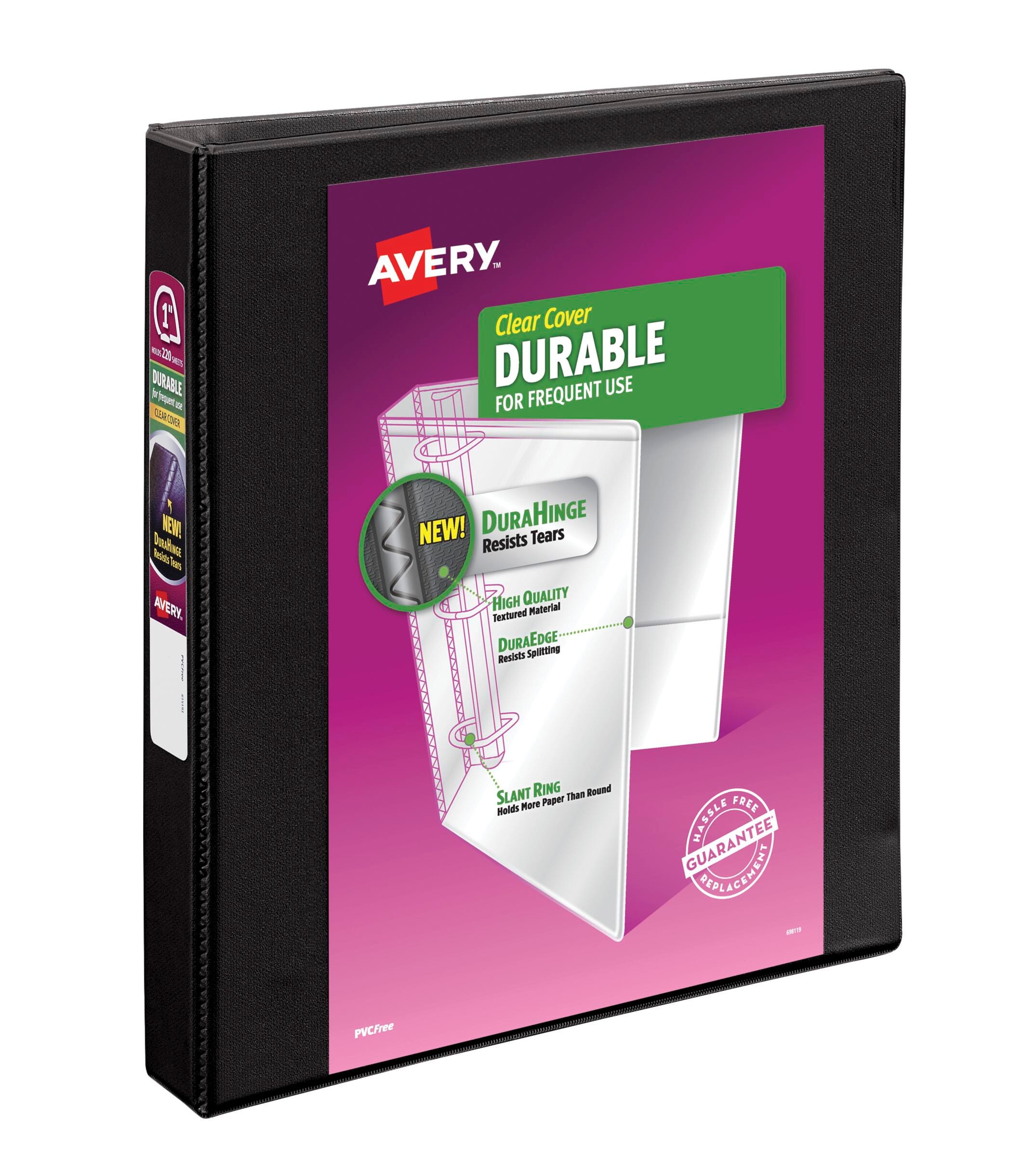 Avery Durable View Binder with Slant Ring, 1 Inch, Black 1396551
