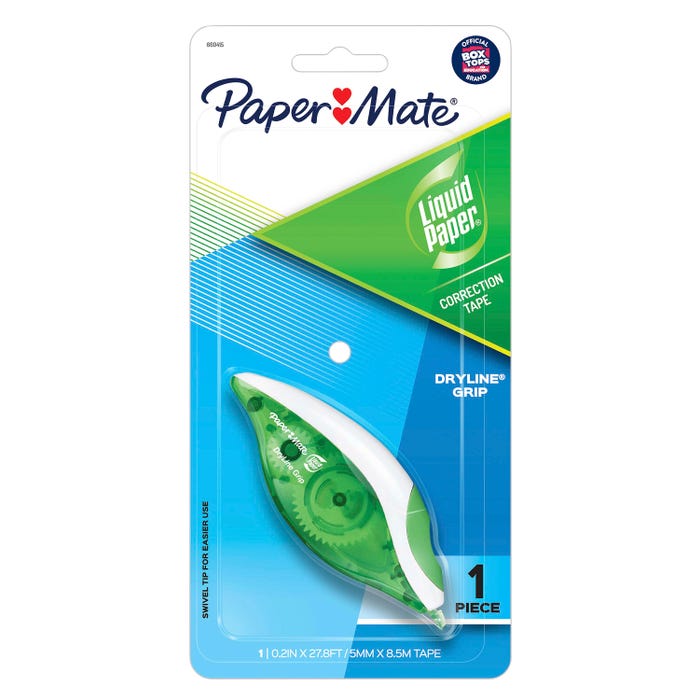 Paper Mate Liquid Paper DryLine Grip Correction Tape, White
