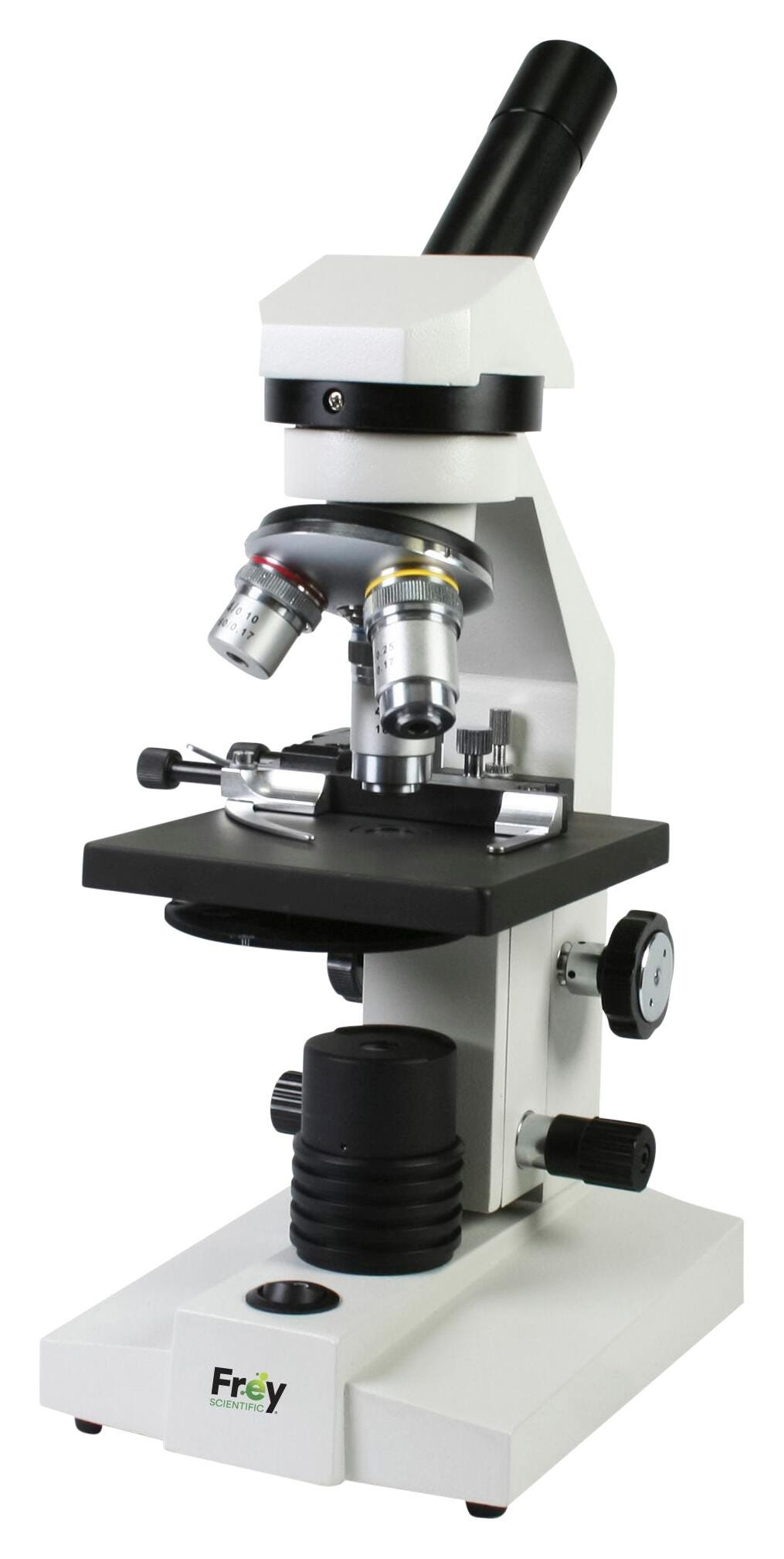 Frey Scientific 131-RLED-MS Monocular Cordless LED Student Microscope 4x, 10x, and 40xR Objectives, Item Number 2090783