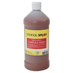 School Smart Washable Tempera Paint, Brown, 1 Quart Bottle Item Number 2002758
