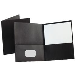 Oxford 2-Pocket Folder, 100 Sheet Capacity, Black, Pack of 25
