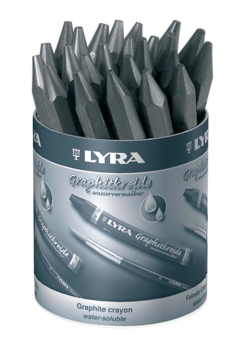 Lyra Water Soluble Graphite Crayons, Assorted Hardness, Set of 24 Item Number 1370426