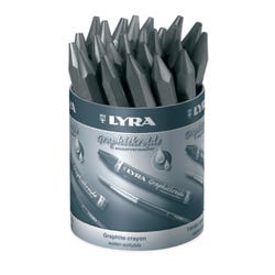 Lyra Water Soluble Graphite Crayons, Assorted Hardness, Set of 24 Item Number 1370426