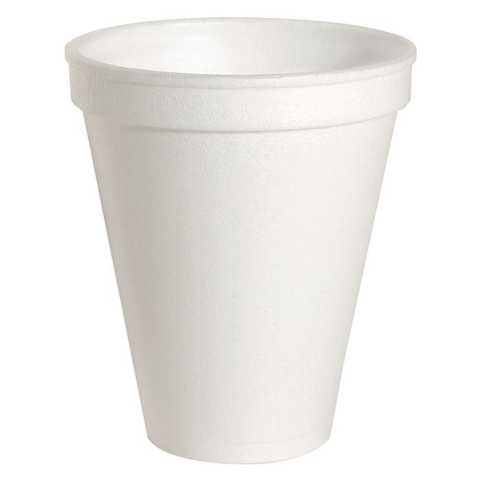 Genuine Joe 1-Piece Hot/Cold Cup, 8 oz, Styrofoam, White, Pack of 1000