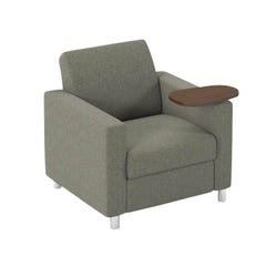 AIS NV Club Chair with Right Hand Tablet, Silver Metal Legs, 34 W x 32-1/2 D x 34 H in 4002600