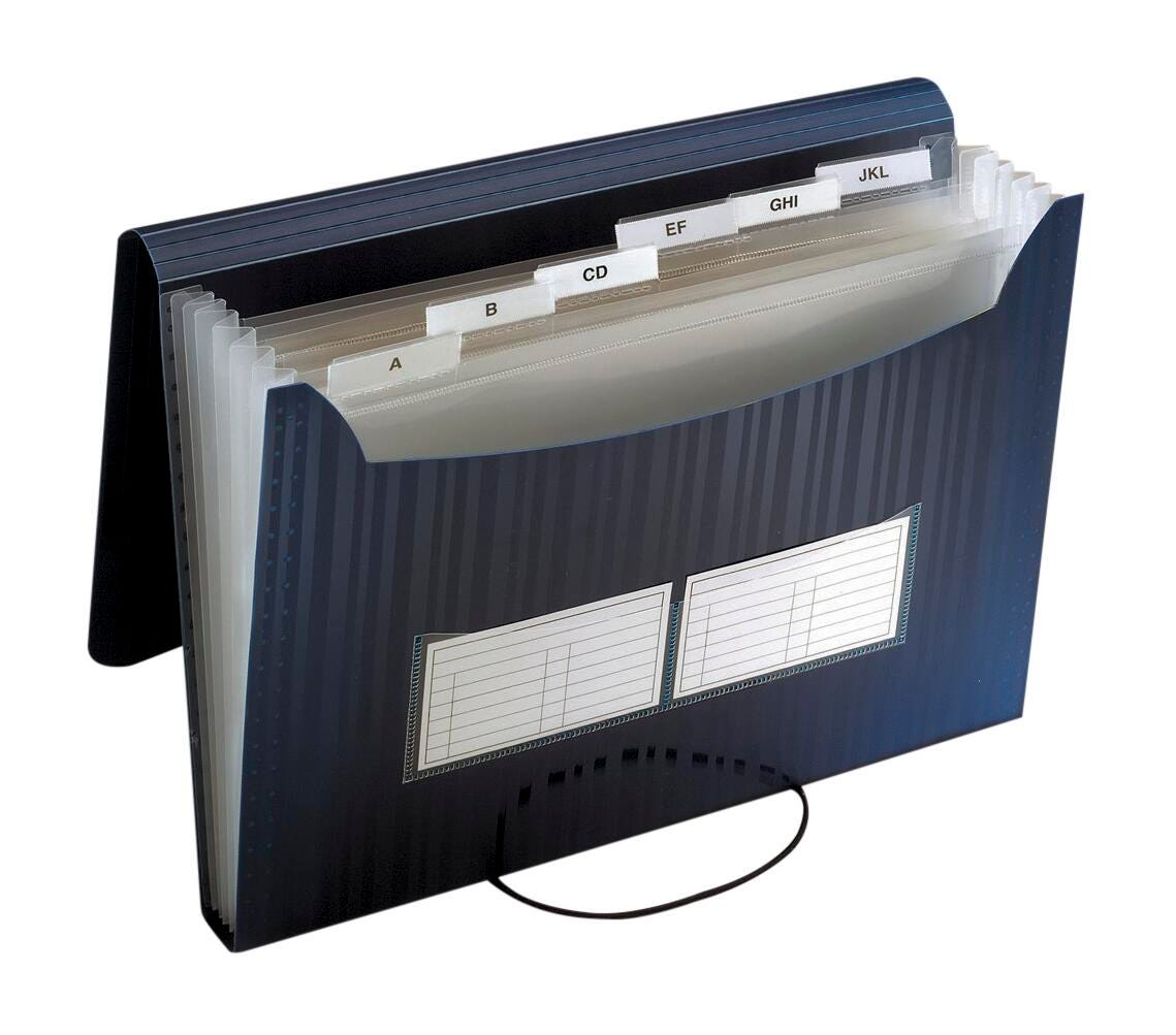 School Smart Poly Expanding File Pocket, Letter Size, 7 Pockets, Black 085103