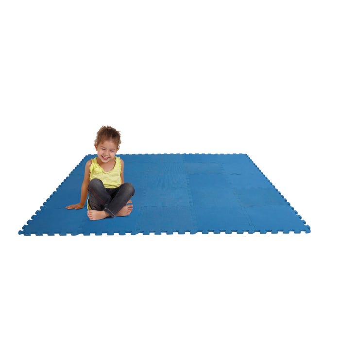 Edushape Edu-Tiles Play Mats, 12 x 12 Inches, Blue, Set of 25