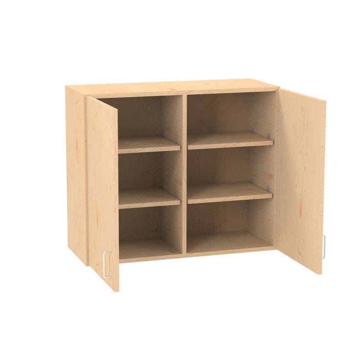 WB Manufacturing CaseworkUSA Double Door Wall Cabinet with Divider and 4 Adjustable Shelves