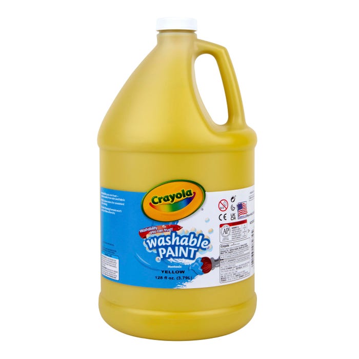 Crayola Washable Paint, 1 Gallon Jug, Yellow
