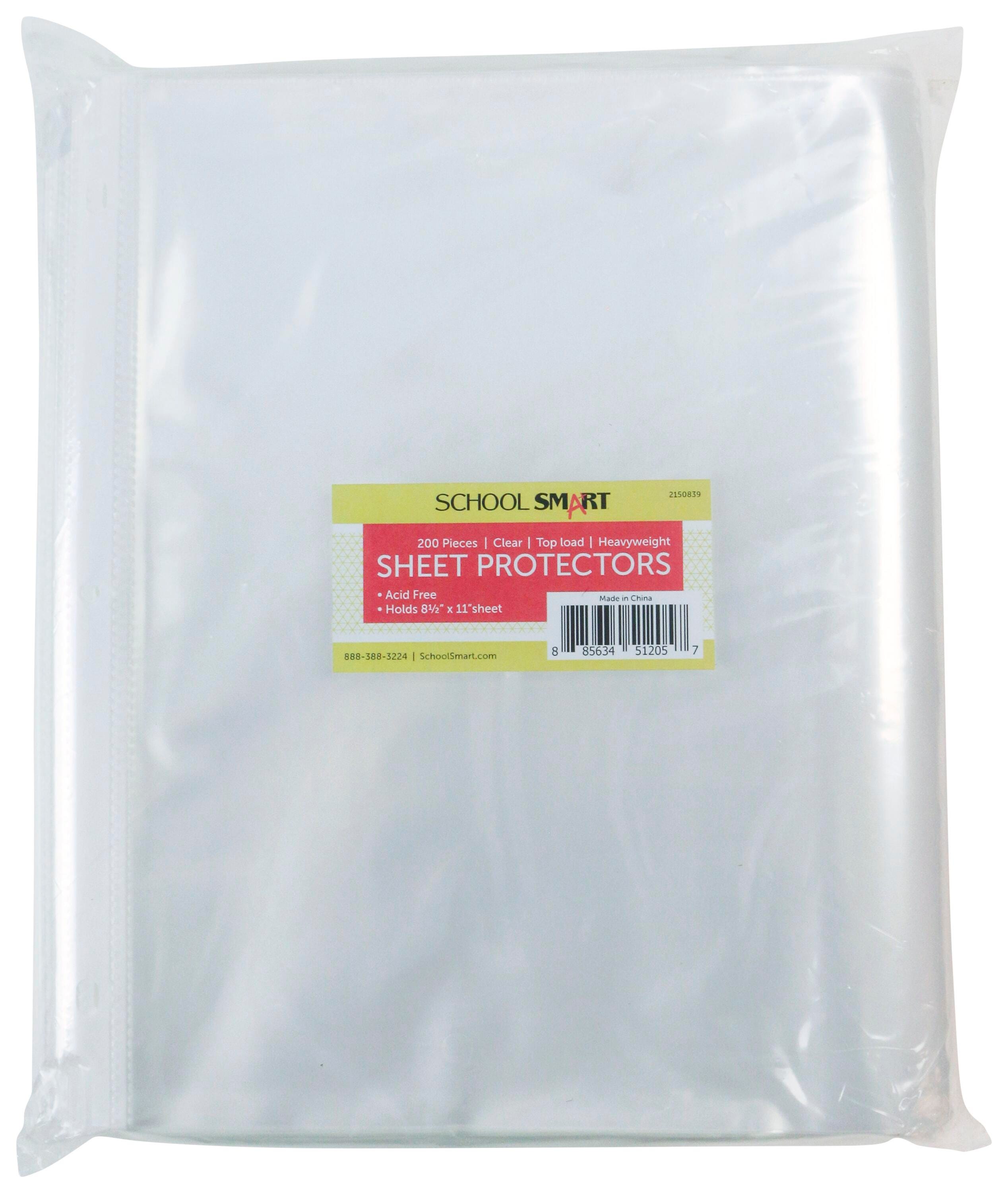 School Smart Heavy Duty Sheet Protectors, 8-1/2 x 11 Inches, Clear, Pack of 200 2150839