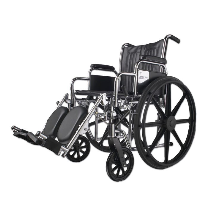 School Health Junior Seat Sway Away Footrest Wheelchair, 300 lb, 16 inch, Carbon Steel Frame, Chrome Plating