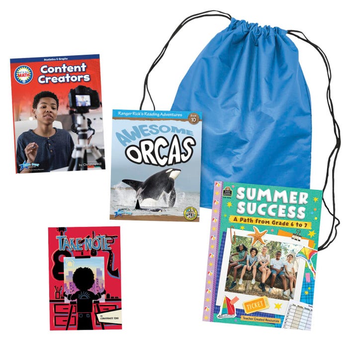 Teacher Created Resources Summer Success Backpack, Grades 6 to 7