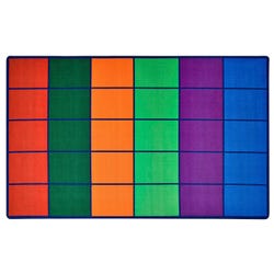 Carpets for Kids Colorful Rows Seating Carpet, 7 Feet 6 Inches x 12 Feet, Rectangle, Multicolored, Item Number 2102594