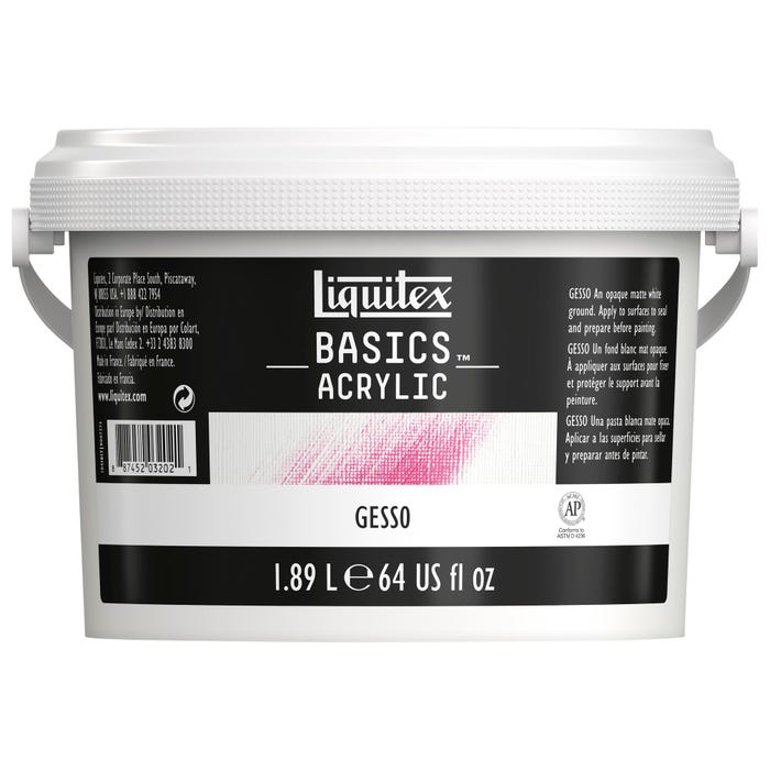 Liquitex Basics Acrylic Gesso, 64 Ounce Jug, White