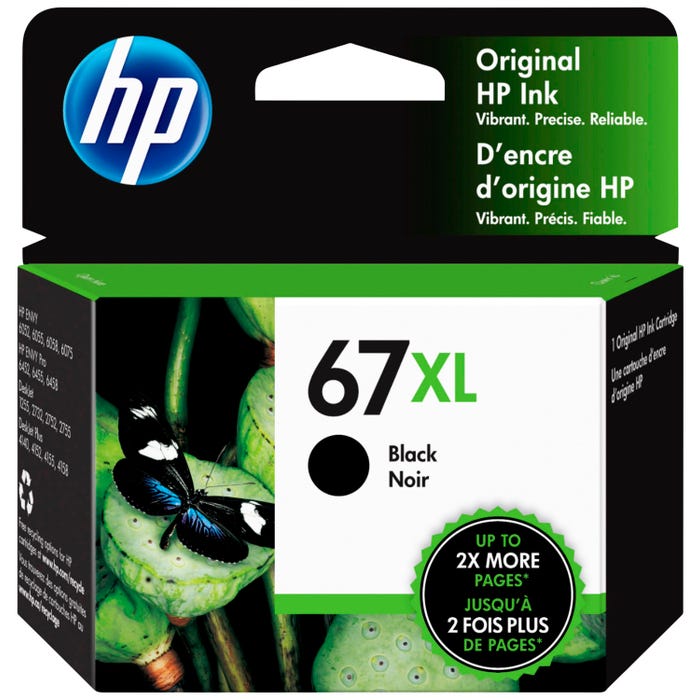 HP 67XL Ink Cartridge, 3YM57AN, Black