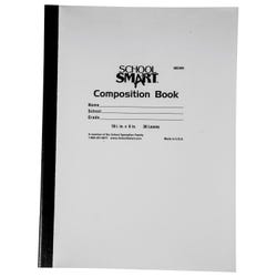 School Smart Stitched Cover Composition Book, Red Margin, 8 x 10-1/2 Inches, 72 Pages 085309