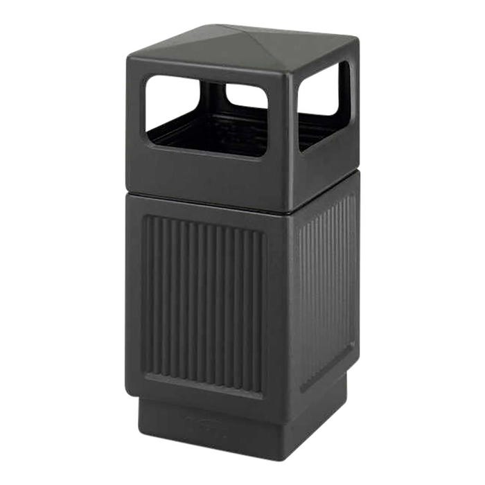 Safco Recessed Panel Series Side Opening, 38 Gallon Capacity, 13 x 6 Inch Opening, Black