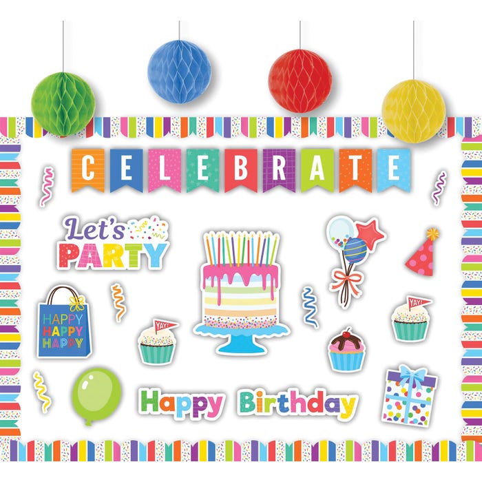 Teacher Created Resources Colorful Happy Birthday Create & Decorate Kit, 110 Pieces