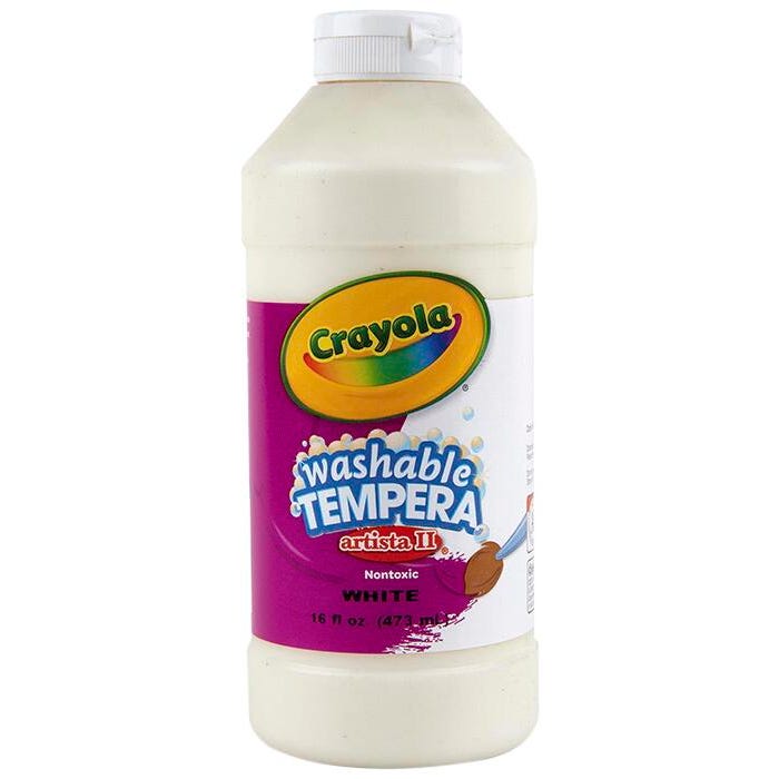Crayola Artista II Washable Tempera Paint, 1 Pint Bottle, White