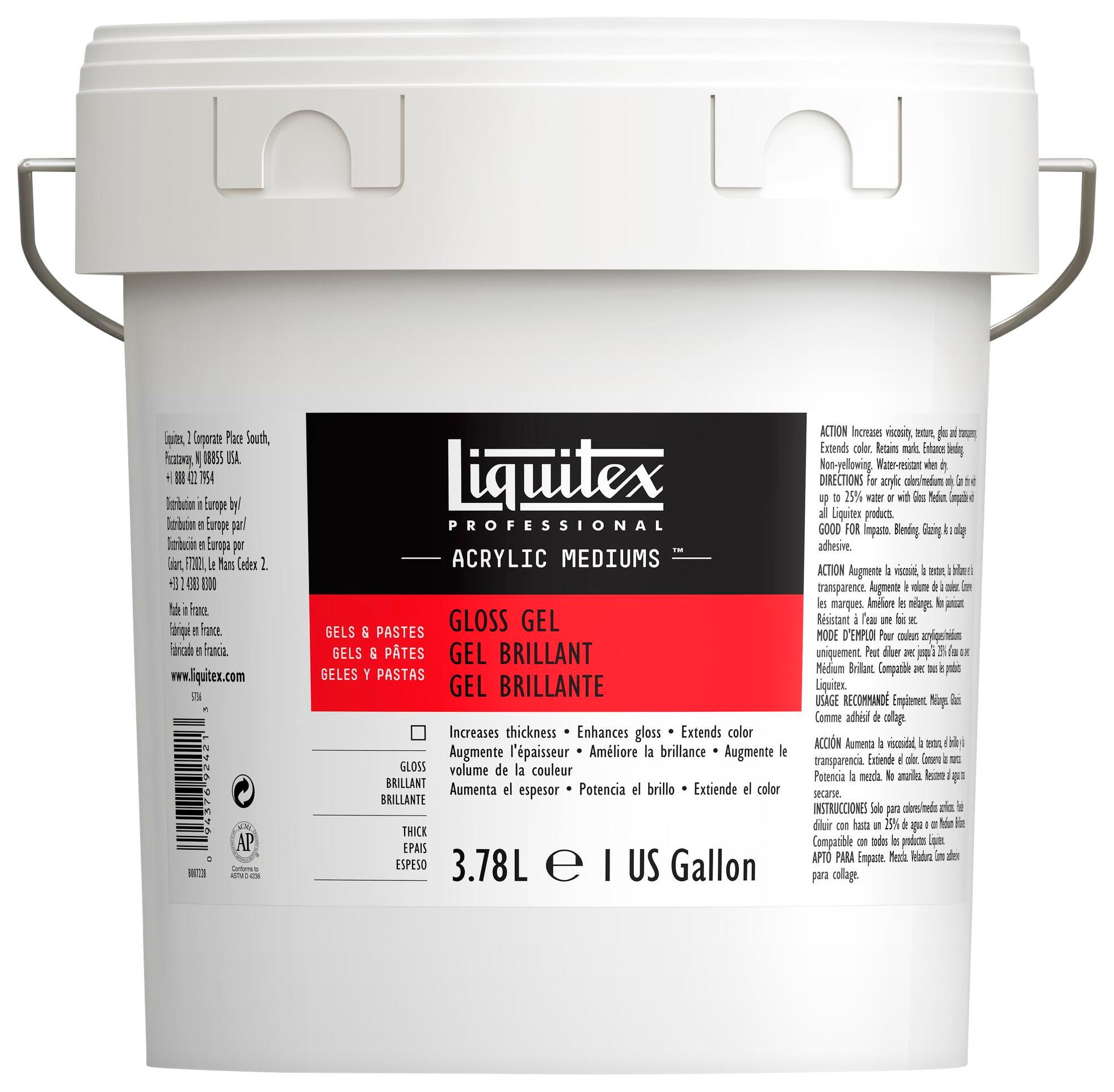 Liquitex Non-Toxic Heavy Body Gel Acrylic Medium, 1 Gallon, Transparent Gloss Item Number 437486