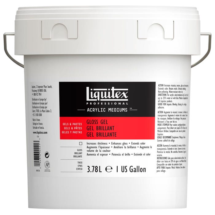 Liquitex Non-Toxic Heavy Body Gel Acrylic Medium, 1 Gallon, Transparent Gloss