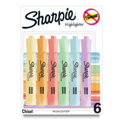 Sharpie Tank Highlighters, Chisel Tip, Assorted Mild Pastel Colors, Set of 6 2102338