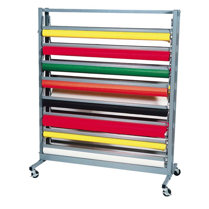 Pacon Horizontal Paper Rack, 62-1/2 x 24 x 52-1/2 Inches, holds (16) 48 inch x 50 feet or 200 feet Rolls